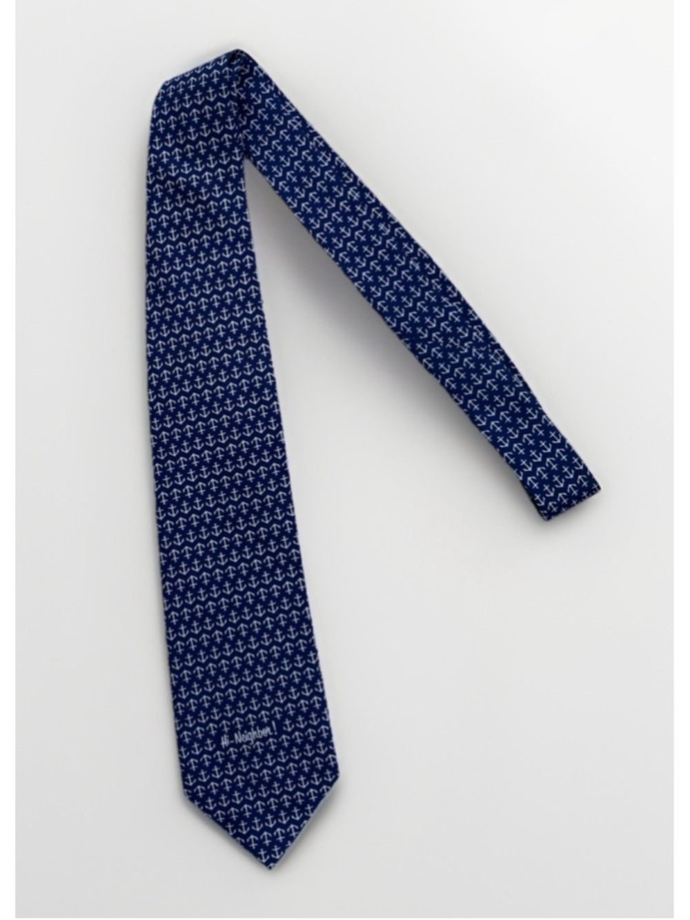Narragansett Beer Anchor Tie Navy Blue - Picture 4 of 4